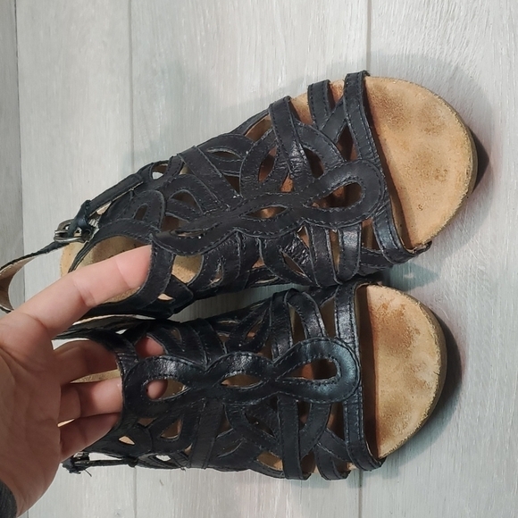 Josef Seibel Women Ruth 03 Comfort Leather Strap Sandals Heels shoes sz 9 - Picture 3 of 13